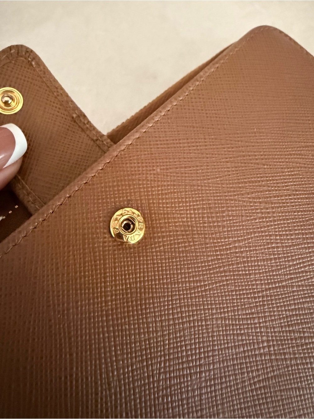 Prada Chocolate Brown Saffiano Zip Wallet with Gold Logo - Picture 6 of 15
